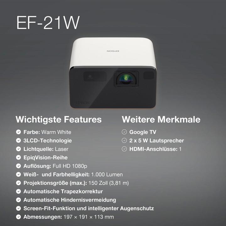 Actual product image Epson EF-21W (Full HD, 1000 lm)