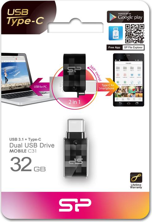 Produktbild Silicon Power Mobile C31 (32 GB, USB 3.0, USB-A, USB-C)