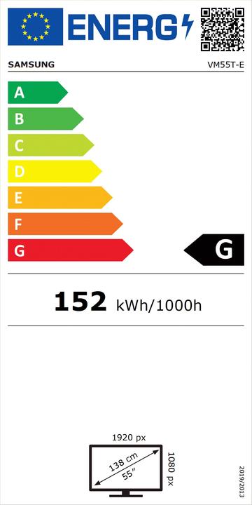 Energy Label Samsung 55" VM55T-E FHD 500 NITS 24 (1920 x 1080 pixels, 55")