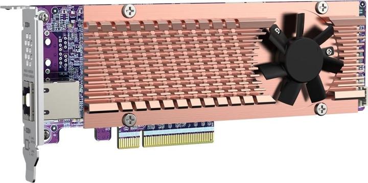Produktbild QNAP Card QM2 series 2xPCIe 2280 M.2 SSD slots PCIe Gen4x8 2xAQC113C 10GbE NBASE-T port