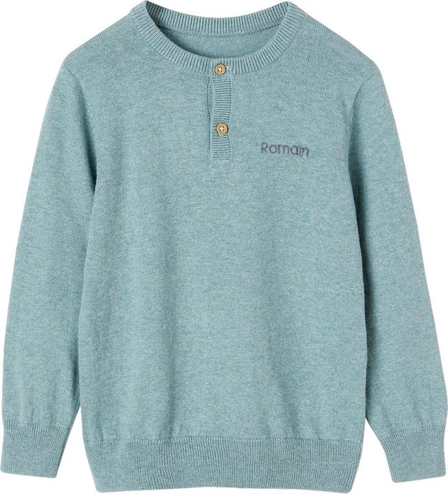 Produktbild Vertbaudet Jungen Pullover mit Henley-Ausschnitt Oeko-Tex, personalisierbar (116)