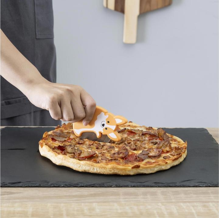 Produktbild Kikkerland Pizzaschneider Corgi Lovers Orange/Weiss