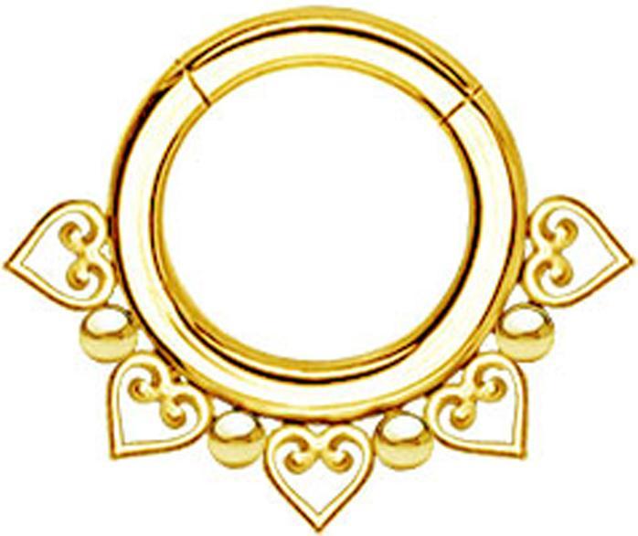 Immagine prodotto Star Piercing Spirale a espansione conica in bronzo con cuori (senza ottone, Acciaio chirurgico 316L)