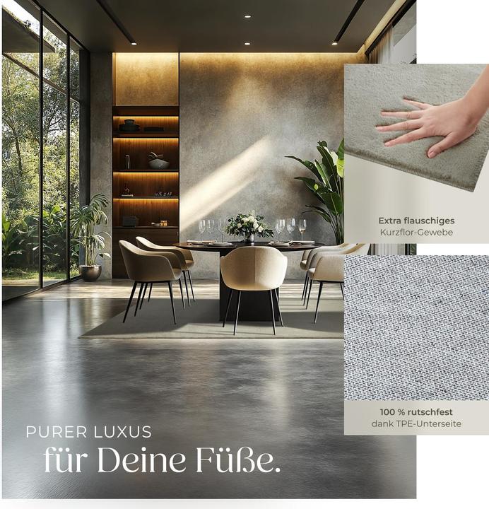 Immagine prodotto tectake Tappeto a pelo corto Soft Zone (140 x 200 cm)