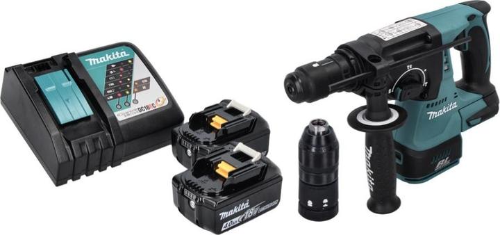 Immagine prodotto Makita DHR 243 RM trapano a percussione a batteria 18 V SDS plus Brushless + 2x batteria ricaricabile 4,0 (Batteria ricaricabile)
