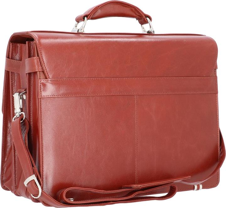 Actual product image Alassio 47124 - Briefcase MOCCA, genuine leather, approx. 38 x 30 x 16 cm, cognac (15")