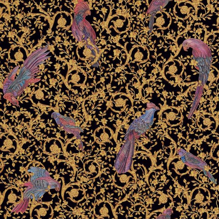 Versace Strukturtapete Barocco Vögel (70 x 1000 cm)