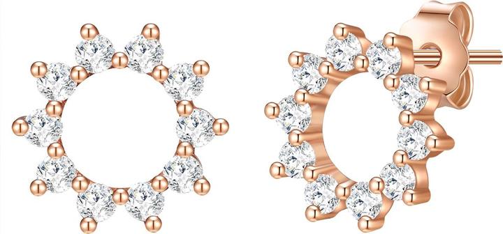 Glanzstücke München Damen Blume/Kreis Sterling Silber Zirkonia roségold - 31466 (925er Silber)