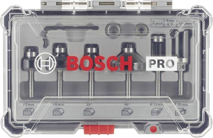 Produktbild Bosch Professional Zubehör 6-teiliges Rand- und Kantenfräser-Set, 6-mm-Schaft für Handfräsen