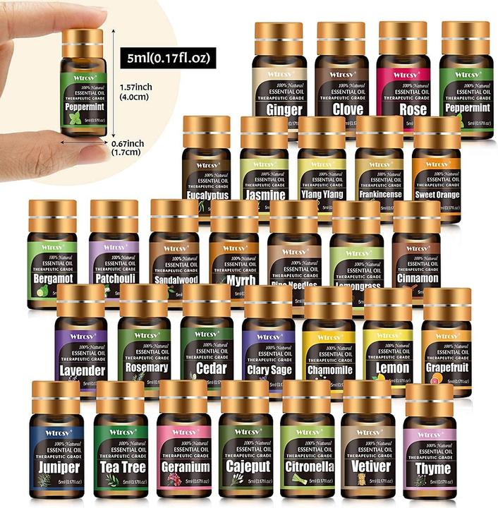 Image du produit Wtrcsv Set de 30 huiles essentielles, arôme de plantes/fleurs