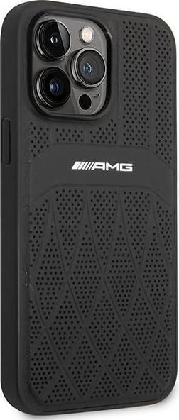 Actual product image Mercedes AMG AMHMP14XOSDBK iPhone 14 Pro Max 6.7" czarny/black hardcase Leather Curved Lines MagSafe (Apple iPhone 14 Pro Max)