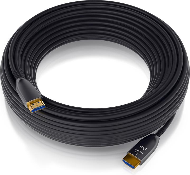 Actual product image Primewire HDMI cable 2.0b fibre optic, type A, Ultra HD fibre optic cable, triple shielded, 4K, 3D, ARC (50 m, HDMI)