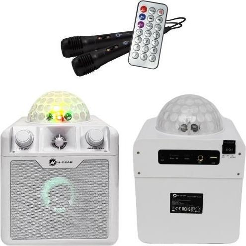 Produktbild N-Gear DISCO410 ( ) Karaoke & Party Bluetooth Lautsprecher mit Discokugel, Lichteffekten & Mikrofon (6 h, Netzbetrieb)