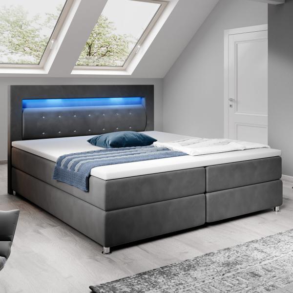 Produktbild Juskys Boxspringbett Vancouver LED (180 x 200 cm)