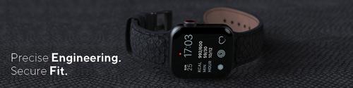 Actual product image Njord Vindur Watch Strap for Apple Watch 44/45mm (45 mm, Vegan Leather, Stainless steel fastener, Salmon leather)