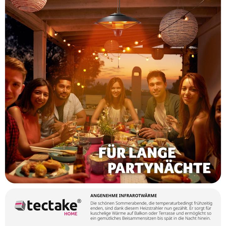 Image du produit tectake Radiateur infrarouge Solaris Orbit 2500W, boîtier en aluminium (2500 W)