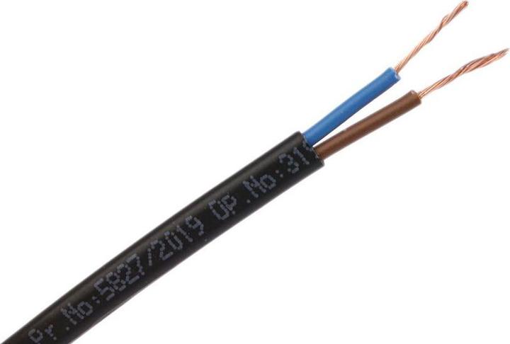 Immagine prodotto Rs Pro H03VVH2-F 2192Y 2 Core 0.5mm Black Cable (0.19 m)
