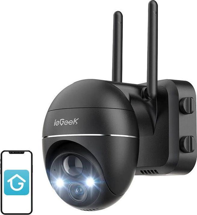Actual product image IeGeek Wireless 3MP WiFi outdoor camera ZS-GX1S black 5200mAh