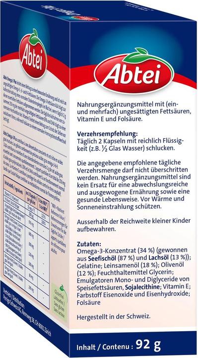 Produktbild Abtei Omega 3 Plus Kaps 60 Stk (60 Stück, Kapseln, 500 g)