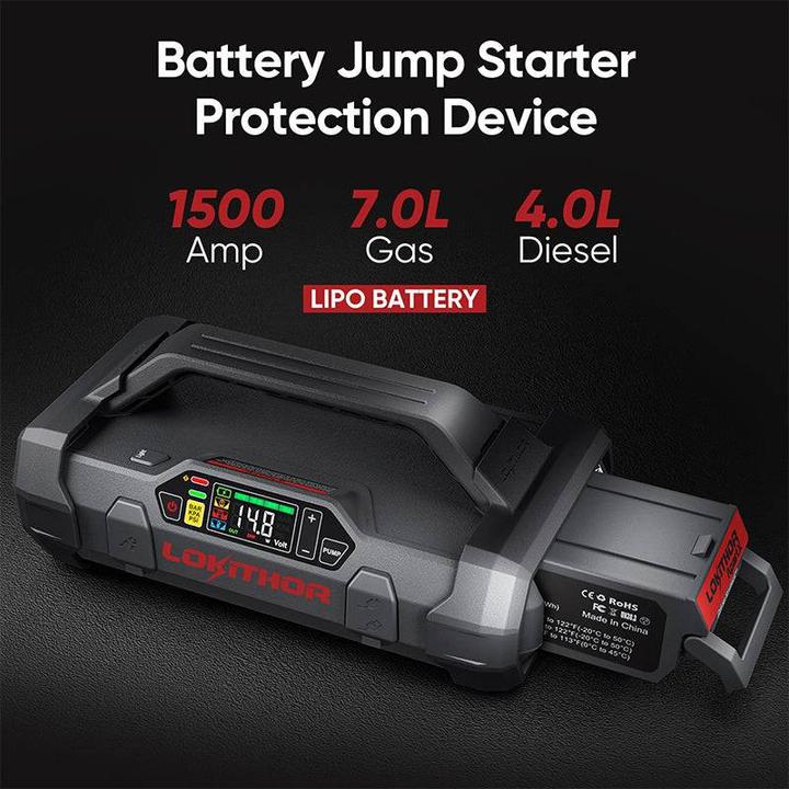 Image du produit Lokithor ApartX Starthilfegerät mit Kompressor LED & Powerbank (Ohne Batterie) (4000 A)