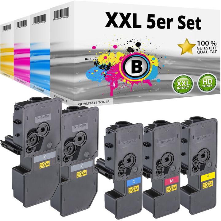 Actual product image Druckfuxx 5x XL TONER TK-5230 für Kyocera Ecosys M5521cdn M5521cdw P5021 P5021cd