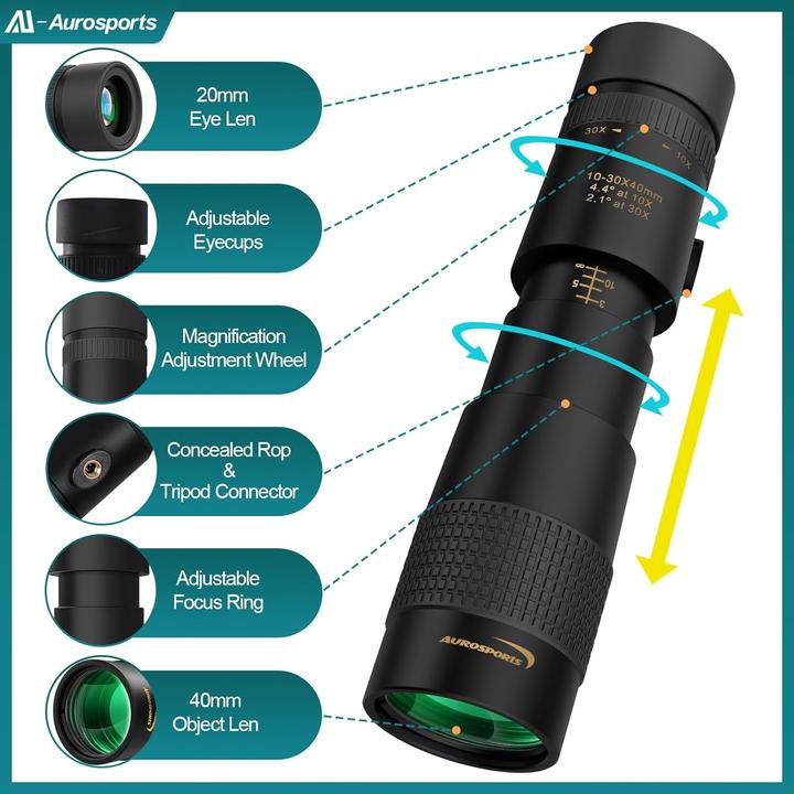 Immagine prodotto Aurosports Telescopio monoculare (30 x, 40 mm)