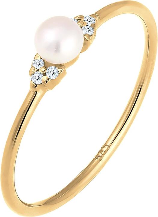 Image du produit Elli DIAMONDS Bague de fiançailles Perle Diamant (0.03 ct.) 585 Or jaune (54, Or 585/14 K)