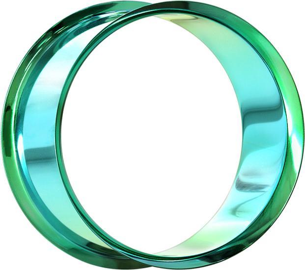 Produktbild Star Piercing Flared Tunnel mit Titanium Beschichtung grün (Chirurgenstahl 316L, ohne Messing)