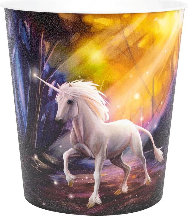 Actual product image Idena 10842 - Children's wastepaper bin, unicorn motif, 9 litre capacity, made of PP, waste bin for (9 l)