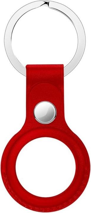 Actual product image Ueli Express Genuine leather key fob holder for Apple AirTag red