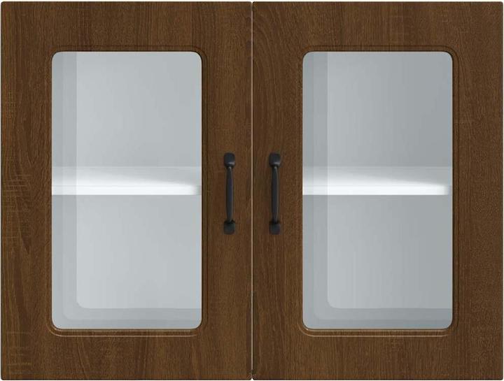 Produktbild VidaXL Küchen-Hängeschrank mit Glastür Kalmar Braun Eichen-Optik (80 x 31 x 60 cm)