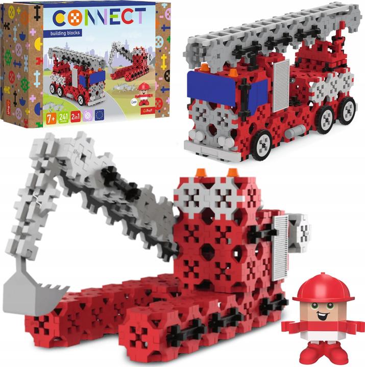 Actual product image Trefl Klocki Connect - Straż Pożarna /Koparka M (241 pieces)