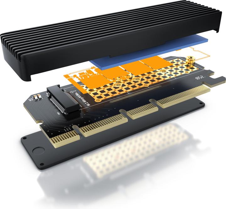 Produktbild CSL PCIe Karte, Erweiterungskarte für M.2 Key-M SSDs, NVMe Standard, SSD Adapterkarte, PCIe x4 oder x16