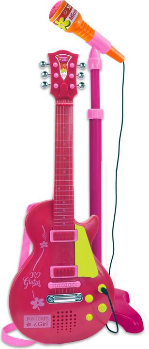 Bontempi E-Gitarre mit Mikrofon Pink (Multilingual)