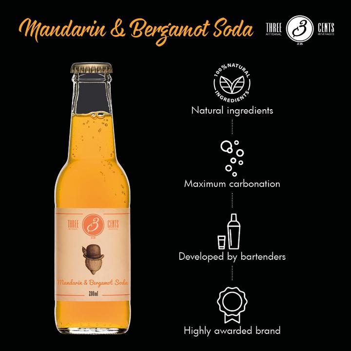Image du produit Three Cents Soda mandarine & bergamote (24 x 20 cl)