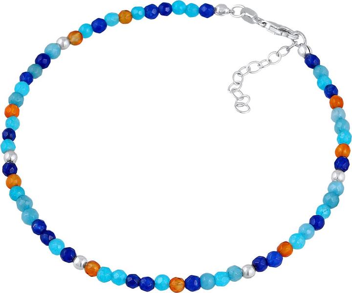 Produktbild Elli Fussschmuck Achat Kugeln Blau Bunt 925 Silber (Edelstahl, 925er Sterling Silber, Achat, 22 cm)