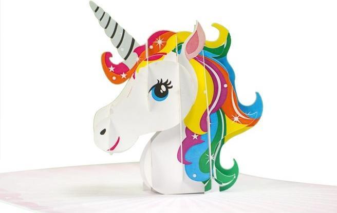 Image du produit MU Classic Carte de voeux 3D pop-up d'anniversaire - Licorne (1 pcs)