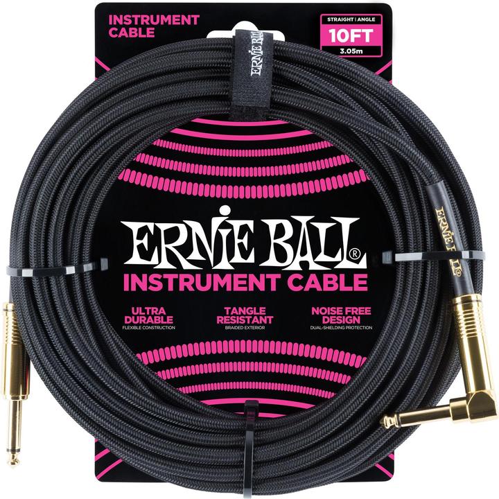 Ernie Ball Instrument cable 6081 - 3.05 m, black, length: 3.05 (3.05 m)