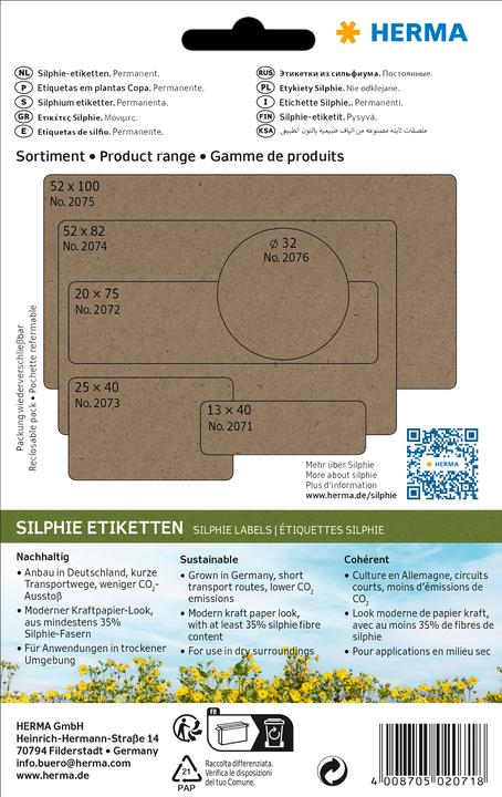 Produktbild HERMA Graspapier Vielzweck-Etiketten