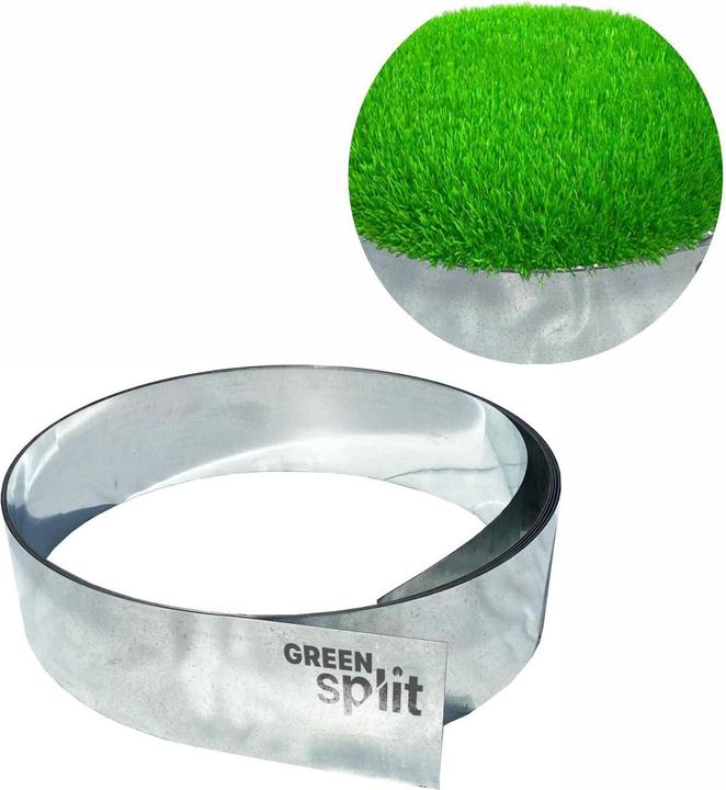 Immagine prodotto Green Split Striscia di bordatura in metallo alluminio/zinco 25 cm x 10 metri (1000 cm)