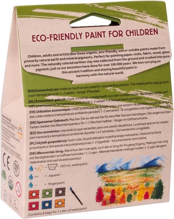 Produktbild Natural Earth Paint Kinderfarbe auf Wasserbasis (Gelb, Orange, Grün, Rot, Blau, Braun, 1000 ml)