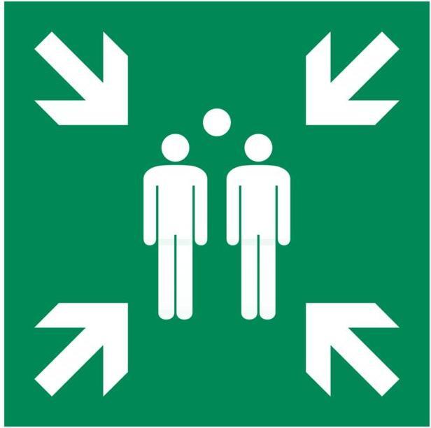 Escape sign assembly point