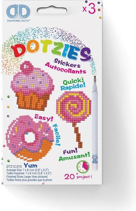 Actual product image Magni Diamond Dotz DTZ12-015 Diamond Dotzies Sticker Set Sweets, 3 glittery stickers to decorate yourself