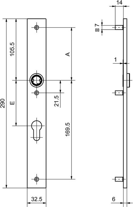 Actual product image Glutz Door handle half set Oslo 5059/52192 (Door set)
