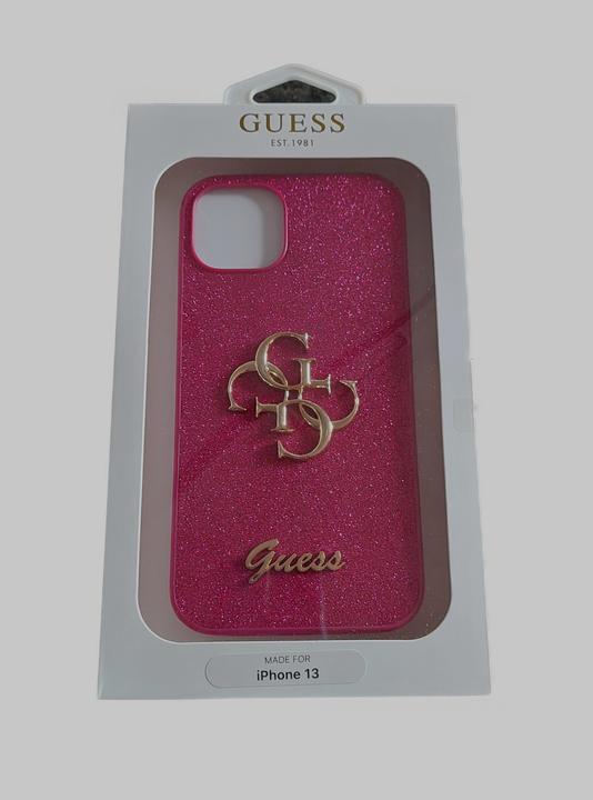 Produktbild Guess Hülle iPhone 13 - Hardcase Schutzhülle fester Glitzer pink No.122 (Apple iPhone 13)