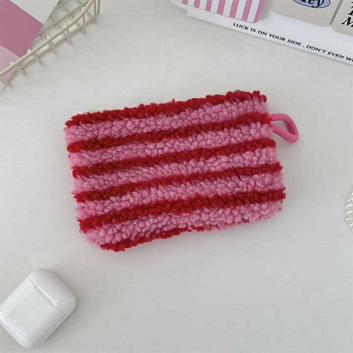 Only-Bags.Store Mode Plüsch Liebe Mund rot Umschlag Kosmetiktasche, Schlüssel Münze Geldbörse mit ID-Halter (1 l)