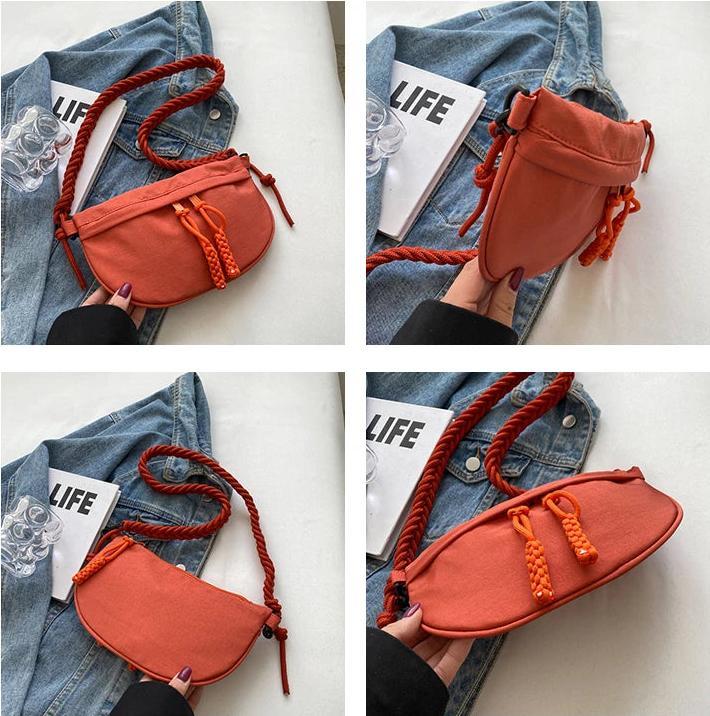 Produktbild Only-Bags.Store Casual Solid Color Chest Bag Grosse Kapazität Taille Pack Taschen Canvas Schulter Crossbody Taschen