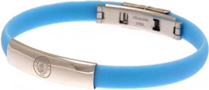 Manchester City FC Wappen Armband Silikon (20 cm, Silikon, Stainless Steel)