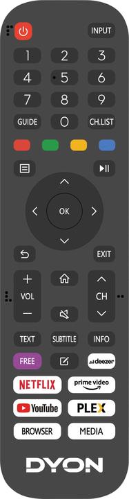 Produktbild Dyon SMART 43 VX LED-TV 108cm 43 Zoll EEK E (A - G) DVB-S2, DVB-C, DVB-T2, CI+, Full HD, Smart TV (43", LED, Full HD)