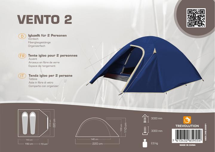 Image du produit Trevolution Vento 2 (Tente igloo, 2.60 kg, 2 personnes)
